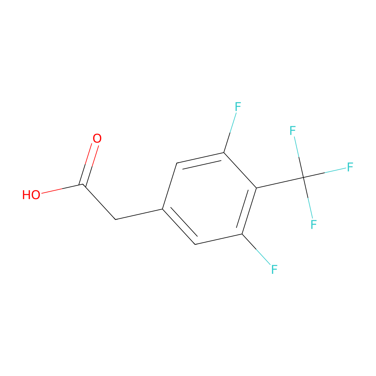 3,5-Difluoro-4-(trifluoromethyl)phenylacetic acid molecular structure, CAS 132992-26-8