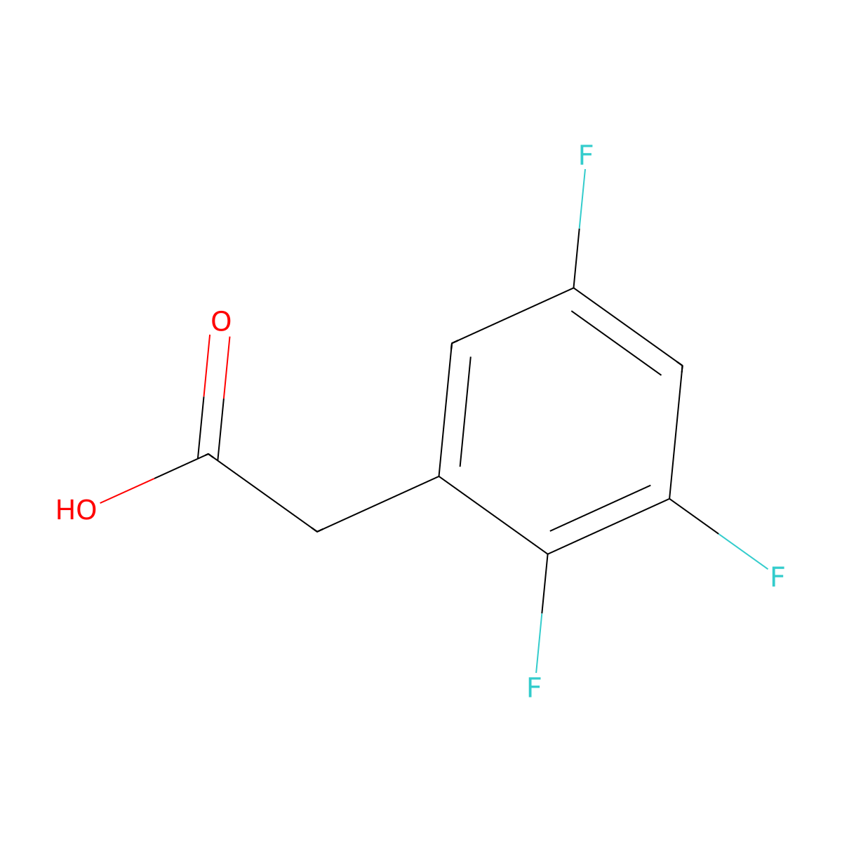 2,3,5-Trifluorophenylacetic acid molecular structure, CAS 132992-28-0