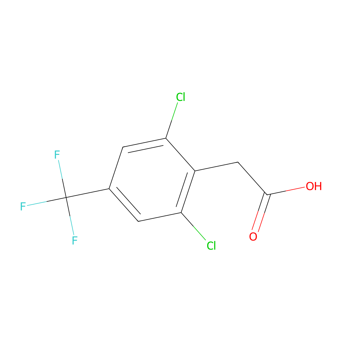 2,6-Dichloro-4-(trifluoromethyl)phenylacetic acid molecular structure, CAS 132992-36-0