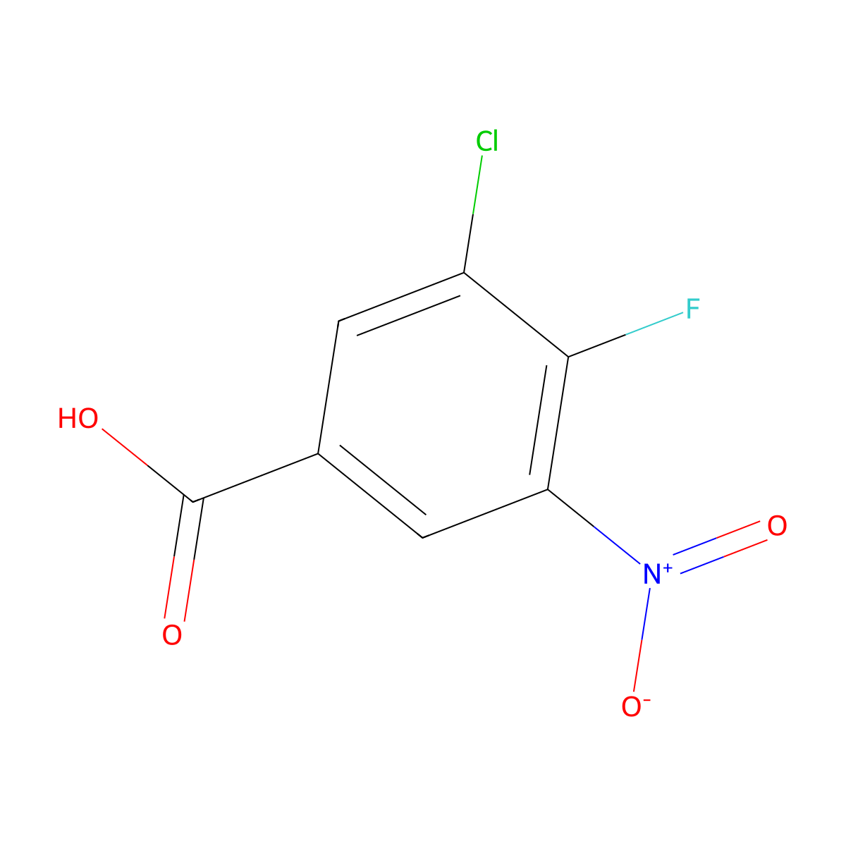 3-Chloro-4-fluoro-5-nitrobenzoic acid molecular structure, CAS 132992-43-9