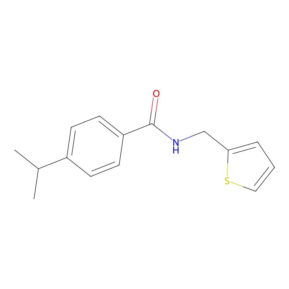 N-(2-thienylmethyl)-4-isopropylbenzamide molecular structure, CAS 132992-48-4
