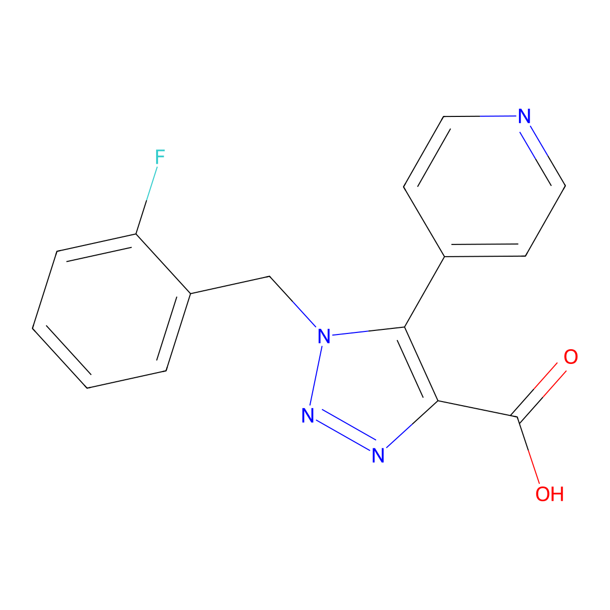 1-(2-fluorobenzyl)-5-pyridin-4-yl-1H-1,2,3-triazole-4-carboxylic acid molecular structure, CAS 1329922-38-4