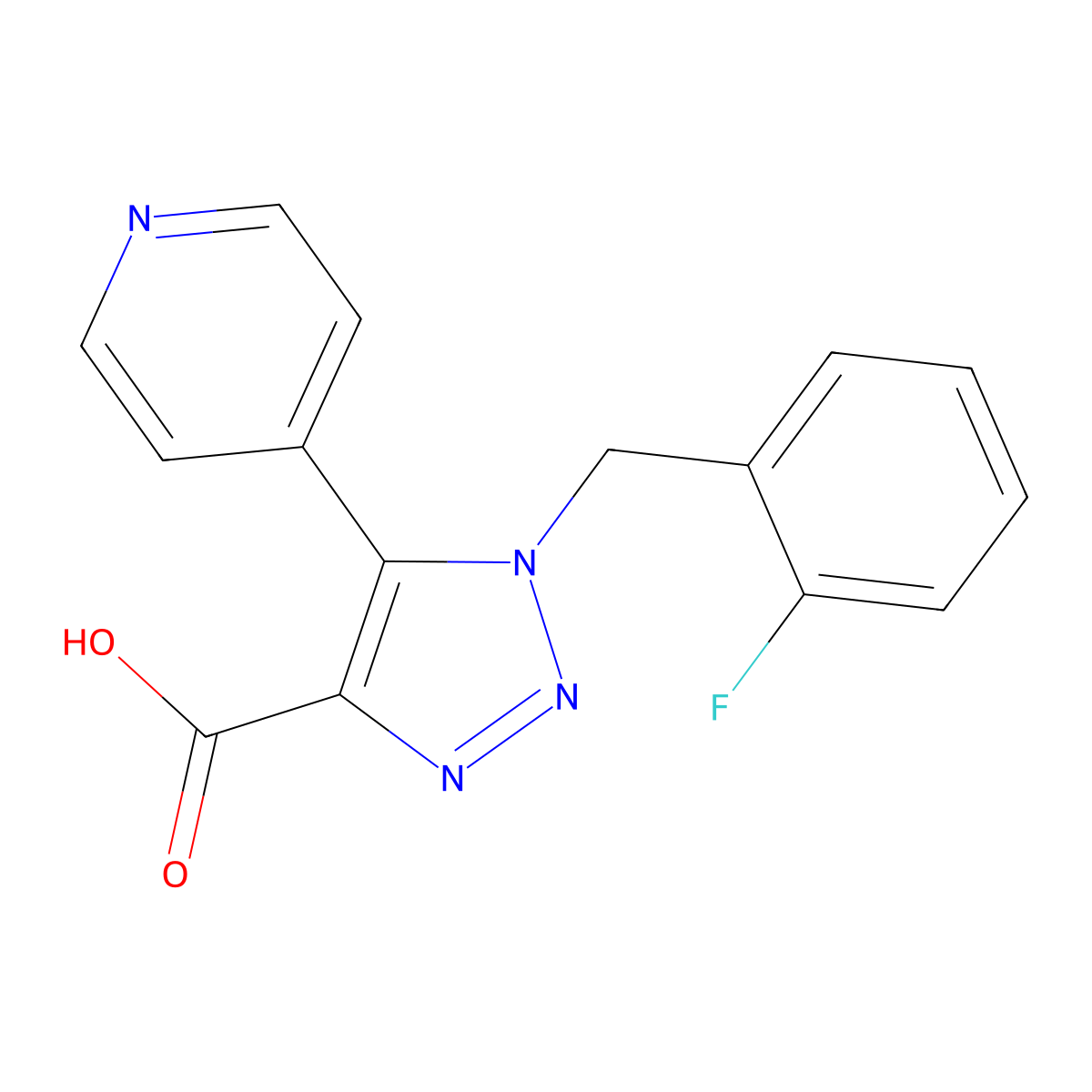 1-(2-fluorobenzyl)-5-pyridin-4-yl-1H-1,2,3-triazole-4-carboxylic acid molecular structure, CAS 1329922-38-4