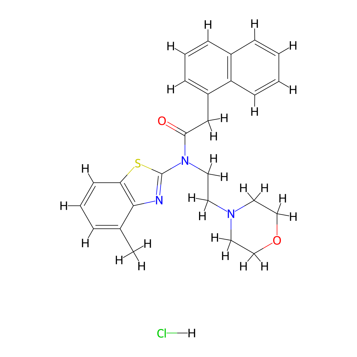 N-(4-methylbenzo[d]thiazol-2-yl)-N-(2-morpholinoethyl)-2-(naphthalen-1-yl)acetamide hydrochloride molecular structure, CAS 1329923-23-0