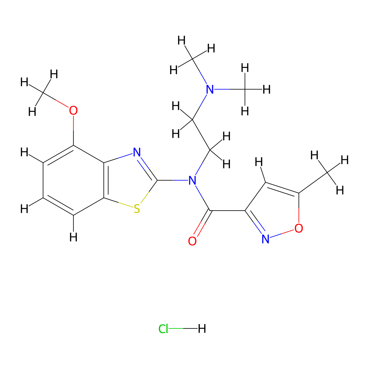 N-(2-(dimethylamino)ethyl)-N-(4-methoxybenzo[d]thiazol-2-yl)-5-methylisoxazole-3-carboxamide hydrochloride molecular structure, CAS 1329923-88-7