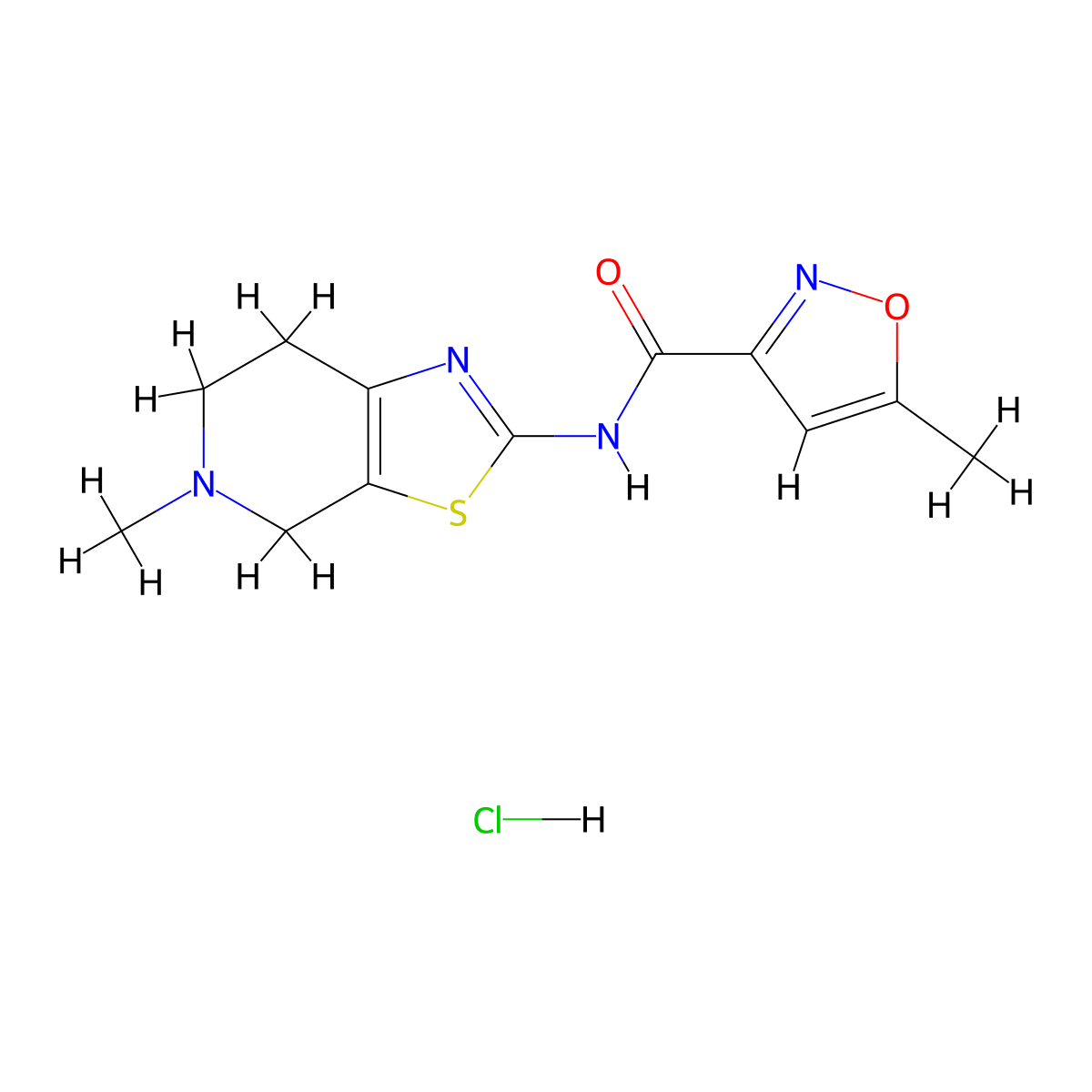 5-methyl-N-(5-methyl-4,5,6,7-tetrahydrothiazolo[5,4-c]pyridin-2-yl)isoxazole-3-carboxamide hydrochloride molecular structure, CAS 1329924-02-8