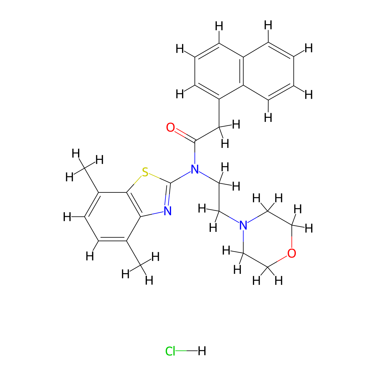 N-(4,7-dimethylbenzo[d]thiazol-2-yl)-N-(2-morpholinoethyl)-2-(naphthalen-1-yl)acetamide hydrochloride molecular structure, CAS 1329925-70-3
