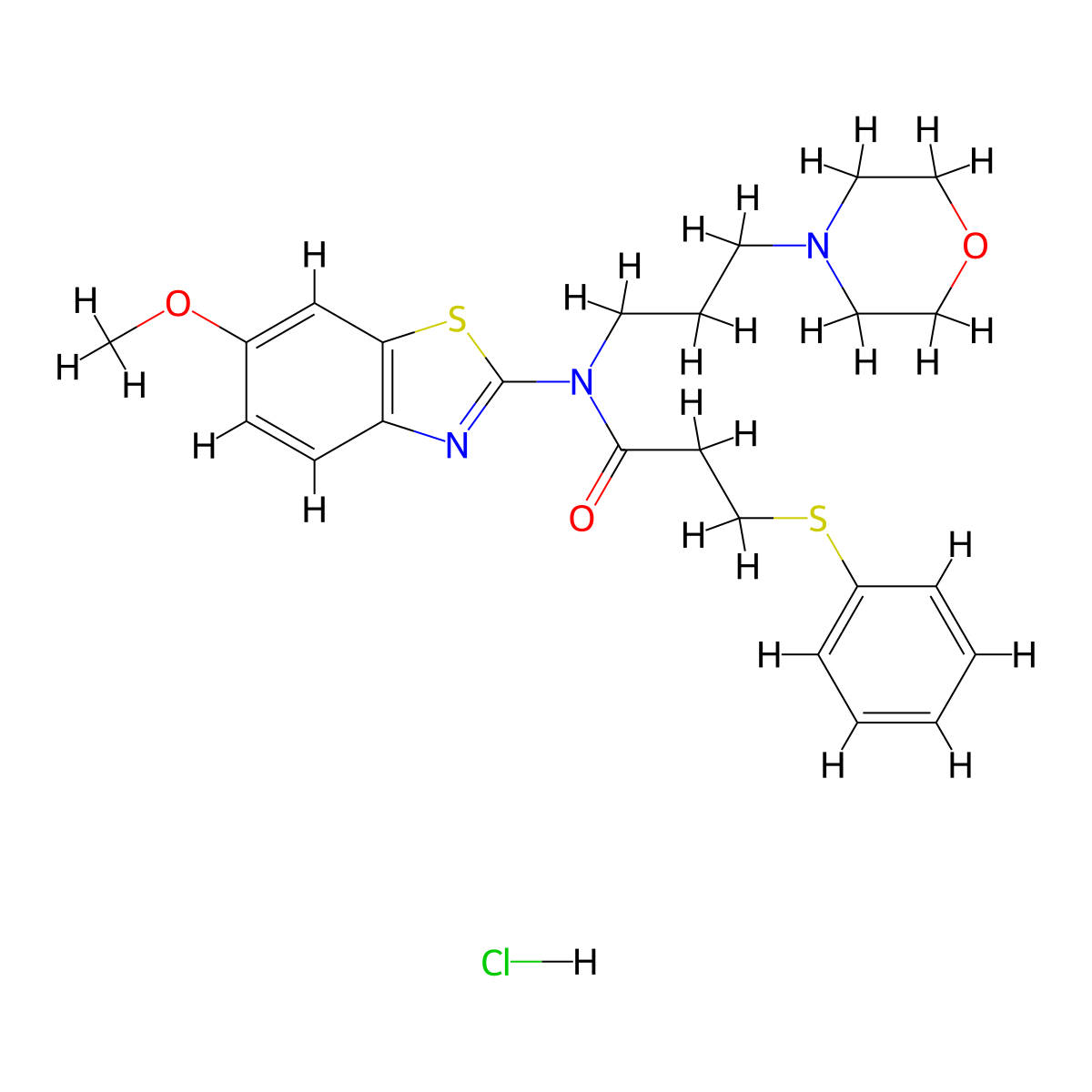 N-(6-methoxybenzo[d]thiazol-2-yl)-N-(3-morpholinopropyl)-3-(phenylthio)propanamide hydrochloride molecular structure, CAS 1329927-02-7