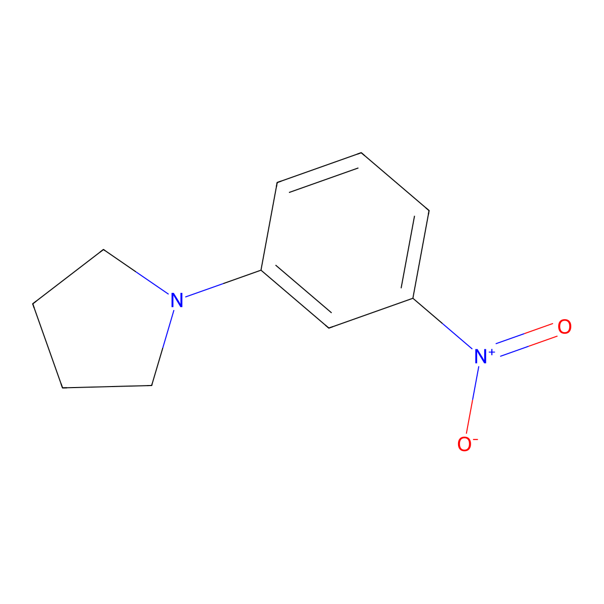 1-(3-Nitrophenyl)pyrrolidine molecular structure, CAS 132993-20-5
