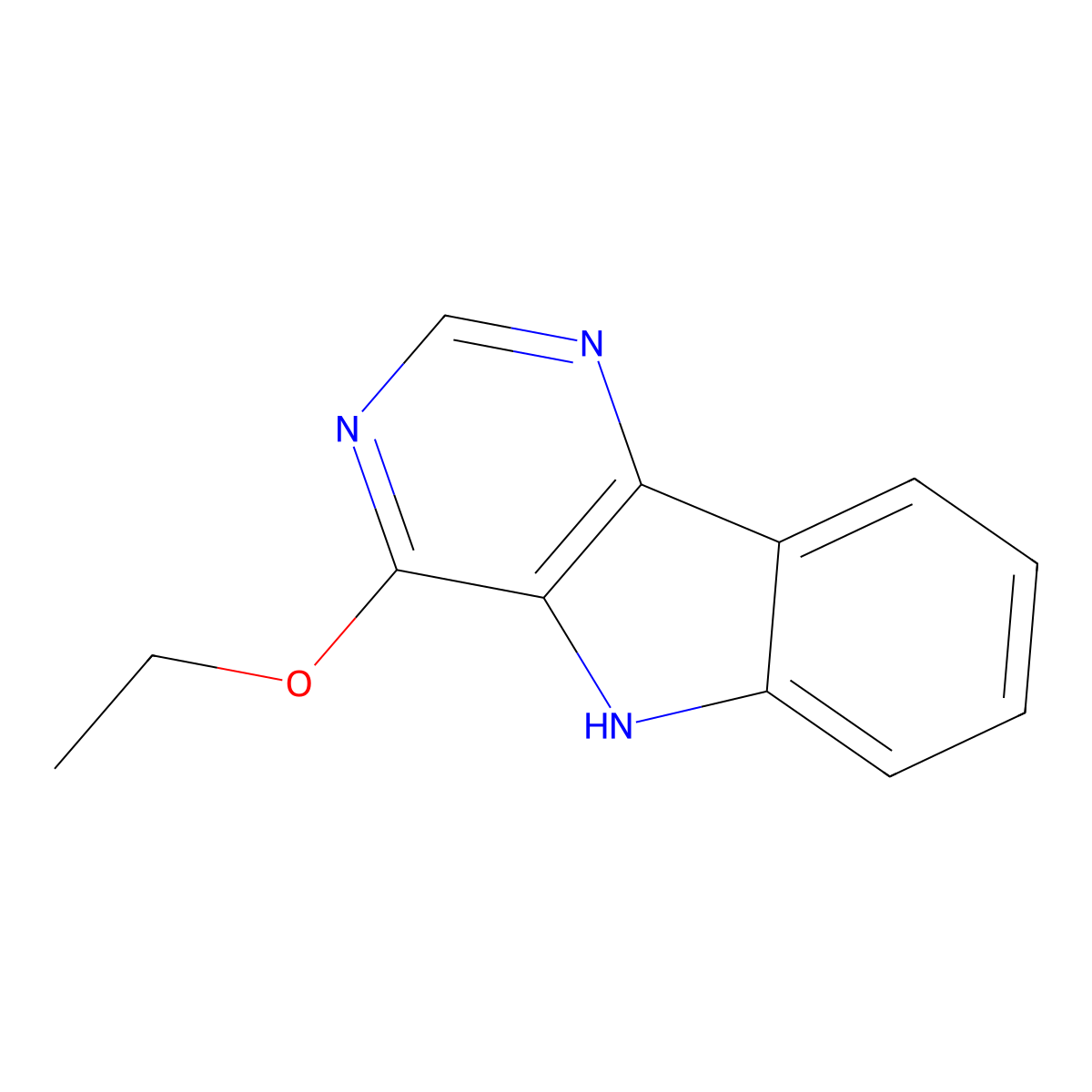 4-Ethoxy-5H-pyrimido[5,4-b]indole molecular structure, CAS 132994-27-5