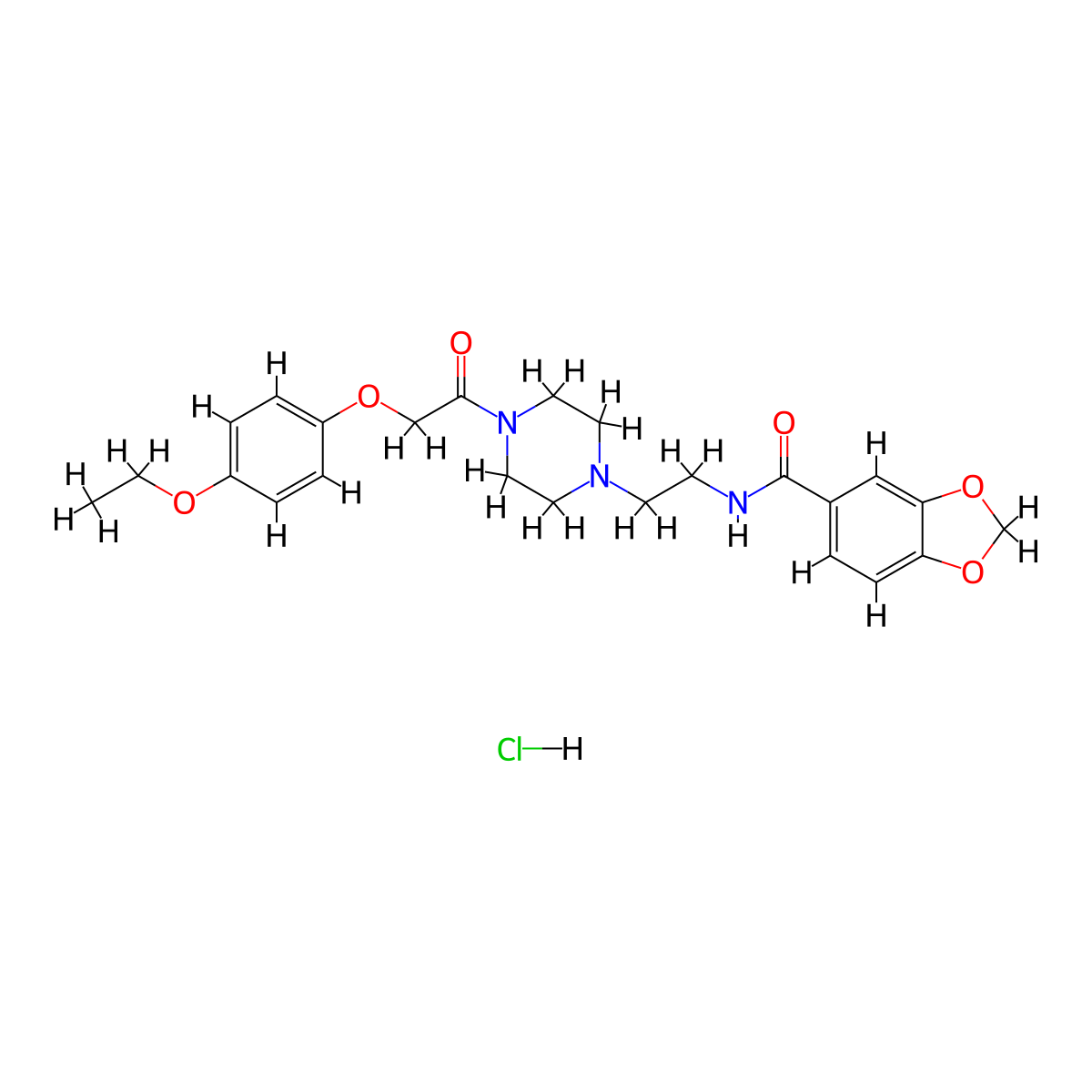 N-(2-(4-(2-(4-ethoxyphenoxy)acetyl)piperazin-1-yl)ethyl)benzo[d][1,3]dioxole-5-carboxamide hydrochloride molecular structure, CAS 1329948-37-9