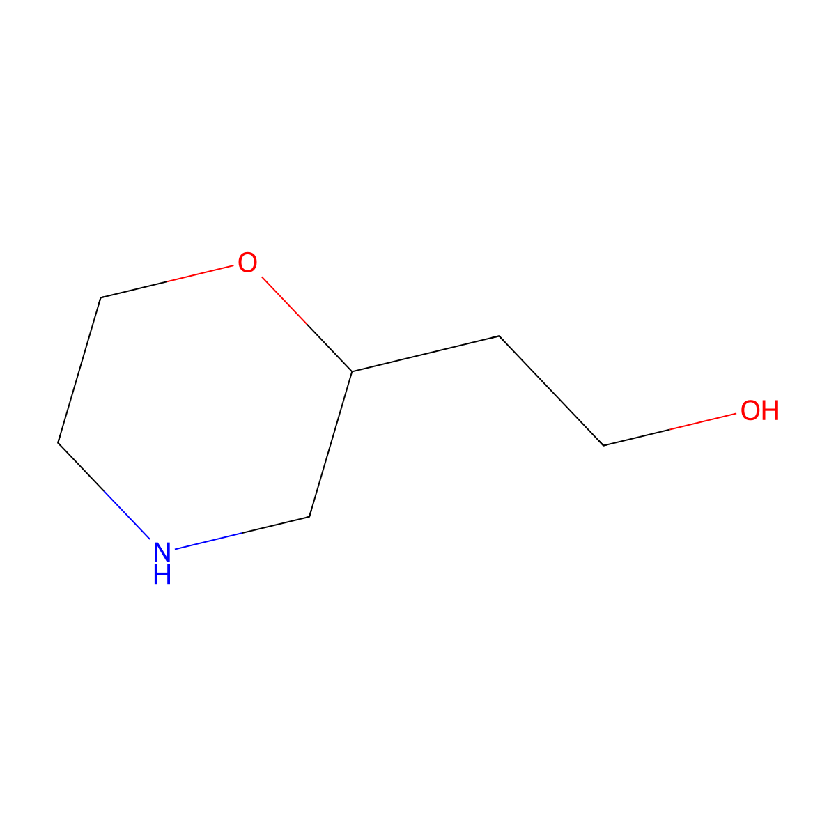 2-(2-Morpholinyl)ethanol molecular structure, CAS 132995-76-7