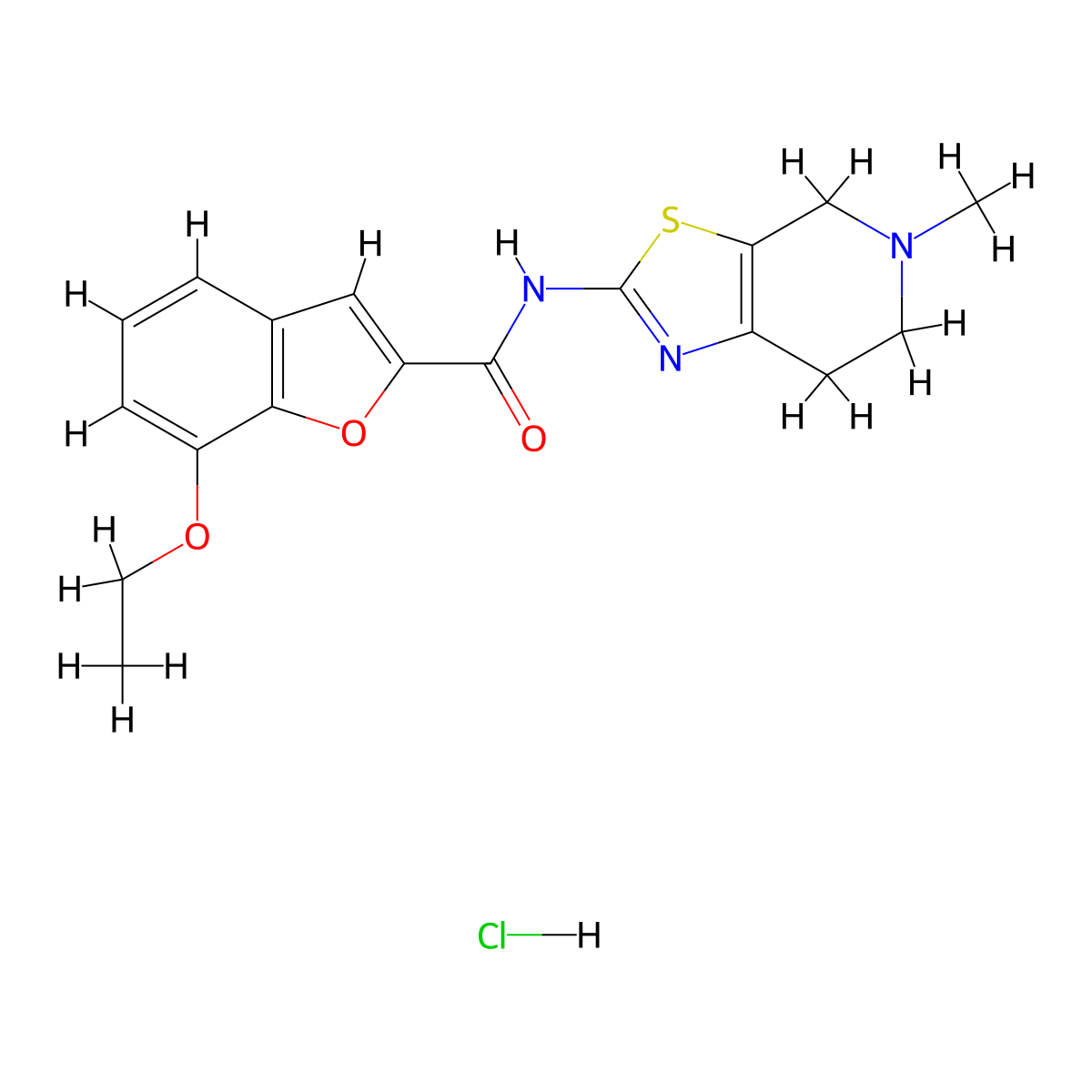 7-ethoxy-N-(5-methyl-4,5,6,7-tetrahydrothiazolo[5,4-c]pyridin-2-yl)benzofuran-2-carboxamide hydrochloride molecular structure, CAS 1329973-33-2