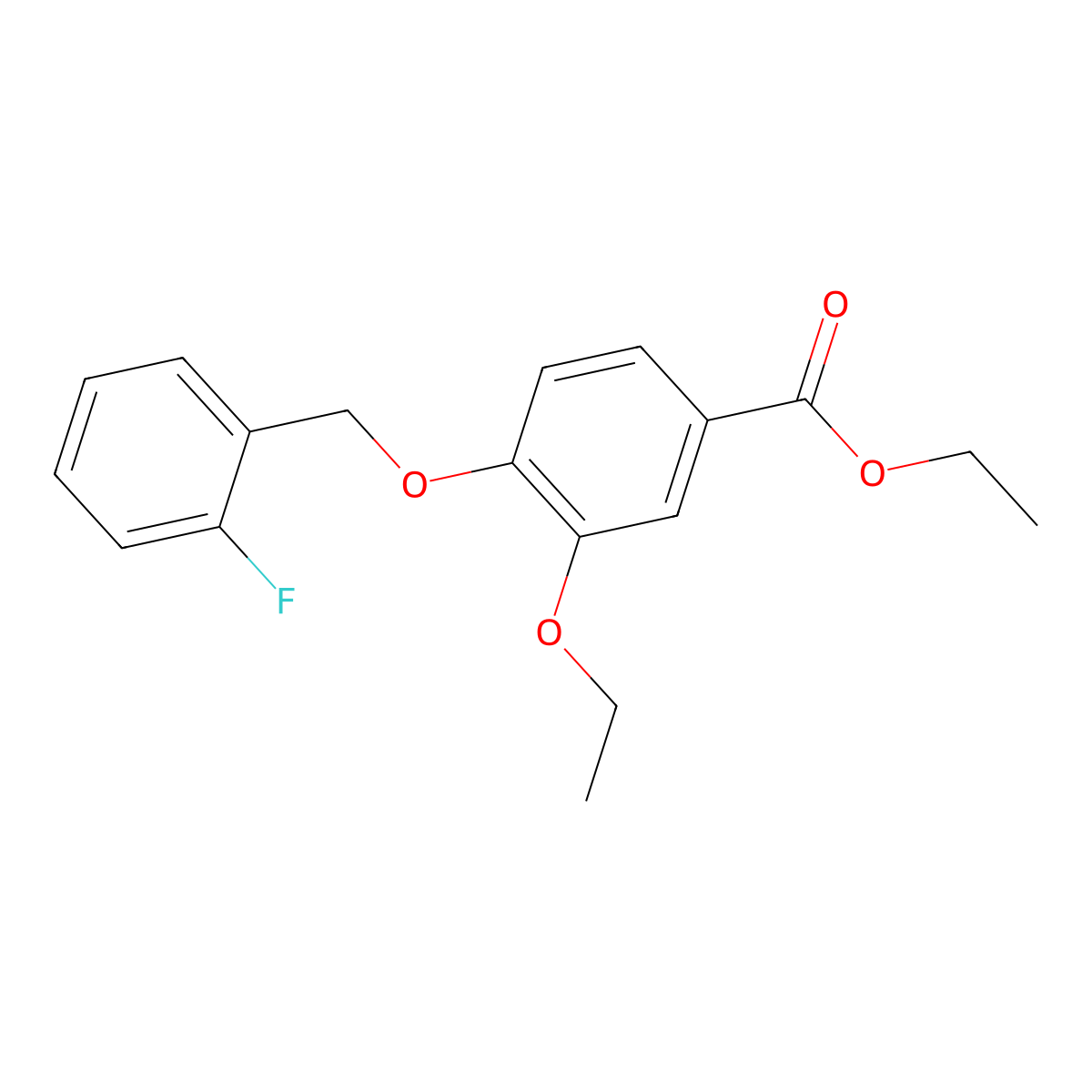 Ethyl 3-ethoxy-4-[(2-fluorobenzyl)oxy]benzoate molecular structure, CAS 1329975-46-3