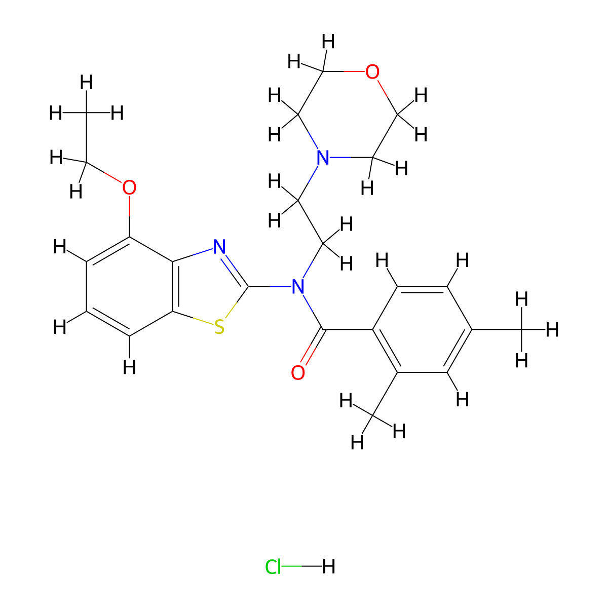 N-(4-ethoxybenzo[d]thiazol-2-yl)-2,4-dimethyl-N-(2-morpholinoethyl)benzamide hydrochloride molecular structure, CAS 1329983-18-7