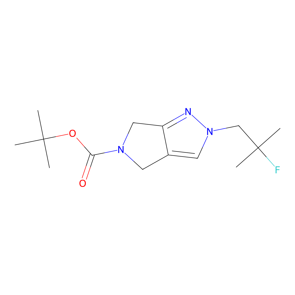 tert-Butyl 2-(2-fluoro-2-methylpropyl)-4,6-dihydropyrrolo[3,4-c]pyrazole-5(2H)-carboxylate molecular structure, CAS 1329996-72-6