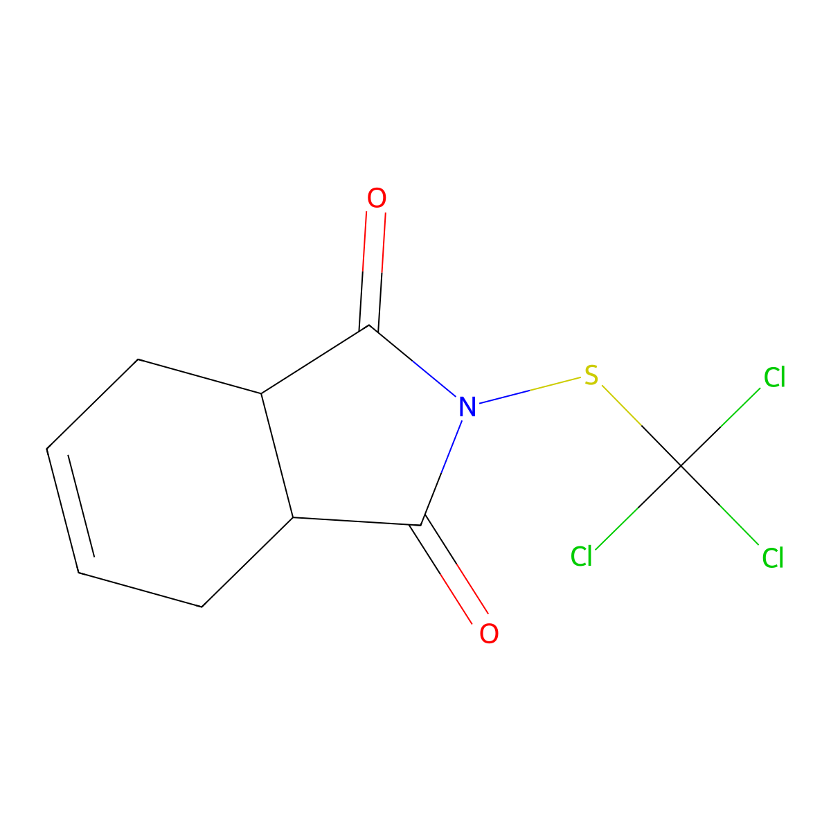 Captan molecular structure, CAS 133-06-2