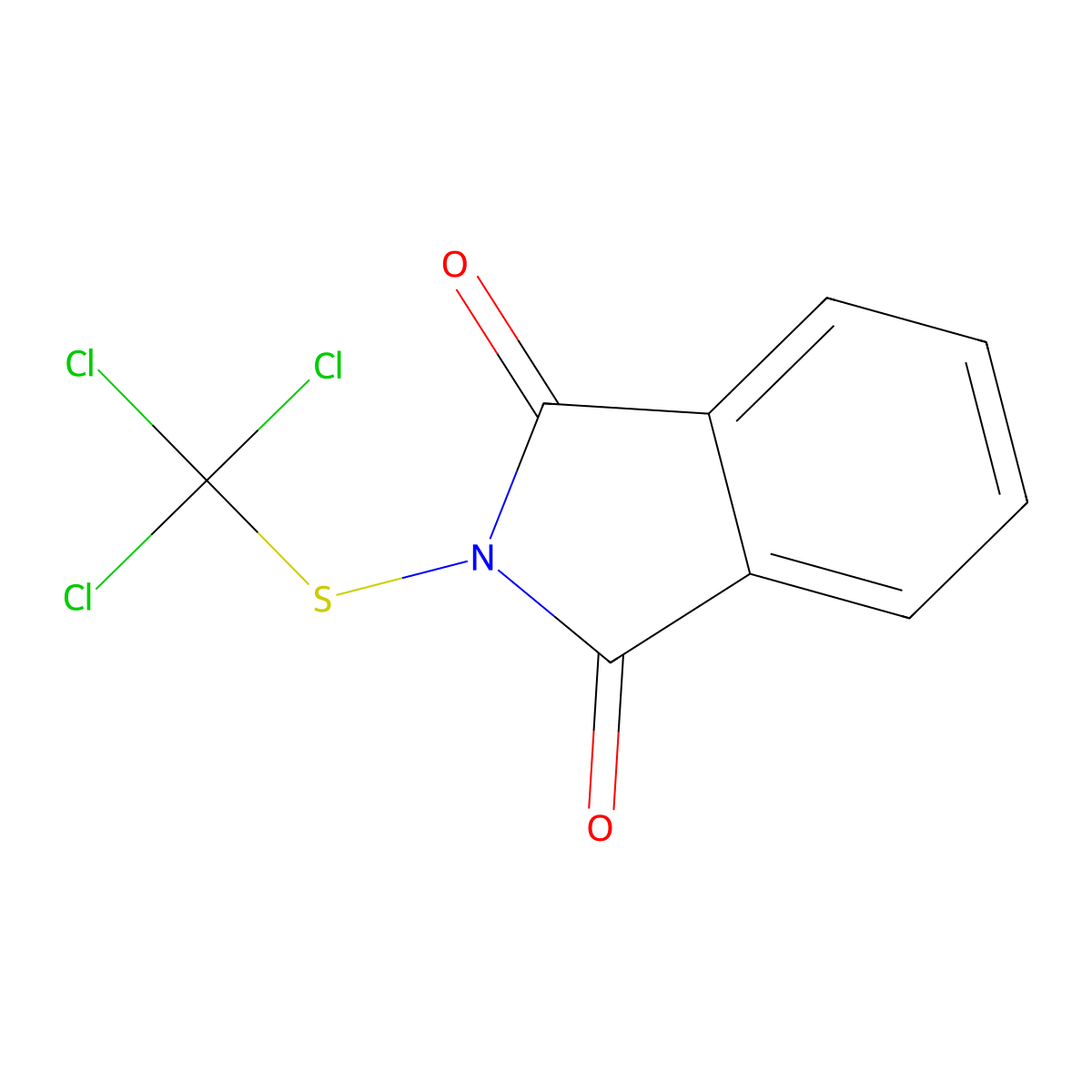 Folpet molecular structure, CAS 133-07-3