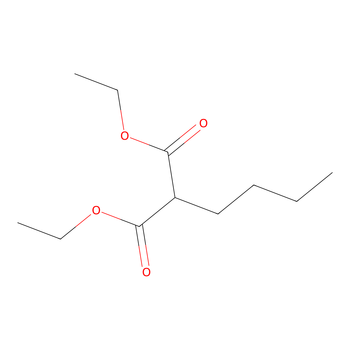 Diethyl butylmalonate molecular structure, CAS 133-08-4