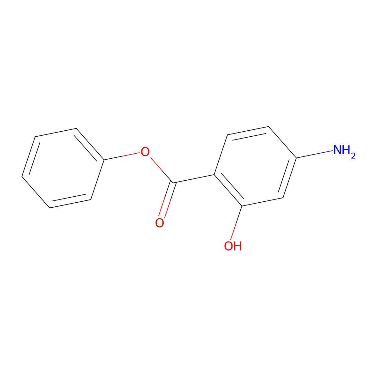 Phenyl 4-aminosalicylate molecular structure, CAS 133-11-9