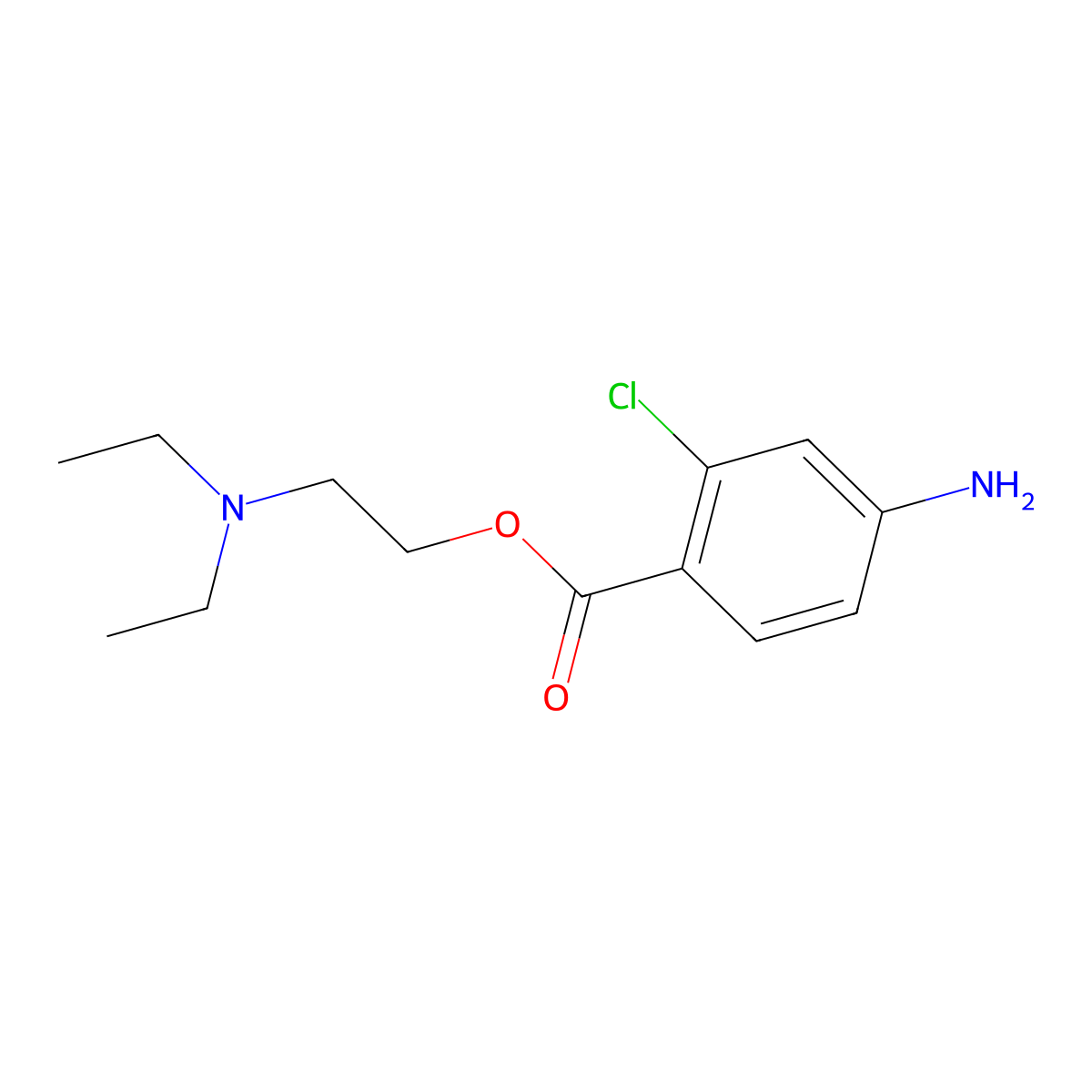 Chloroprocaine molecular structure, CAS 133-16-4