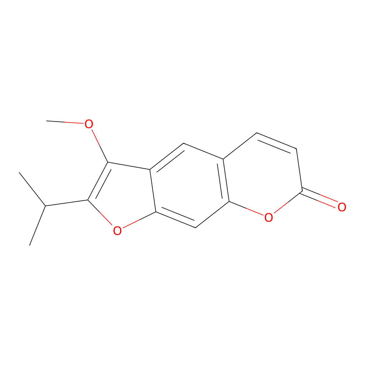 Peucedanin molecular structure, CAS 133-26-6