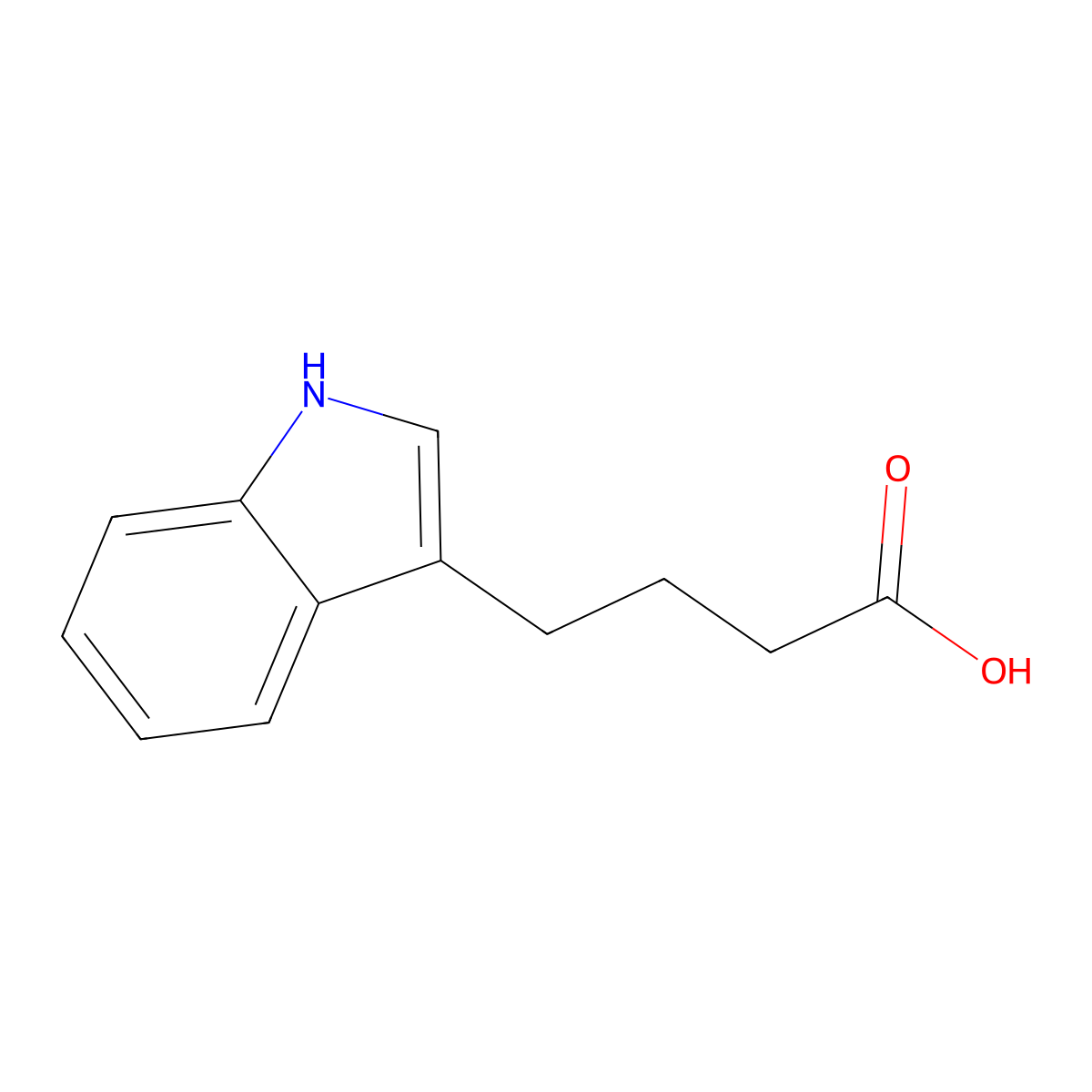 Indole-3-Butyric Acid molecular structure, CAS 133-32-4