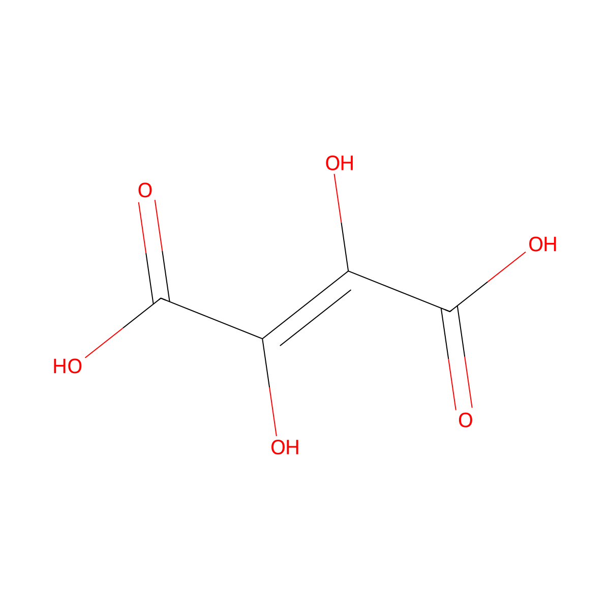 Dihydroxyfumaric acid molecular structure, CAS 133-38-0