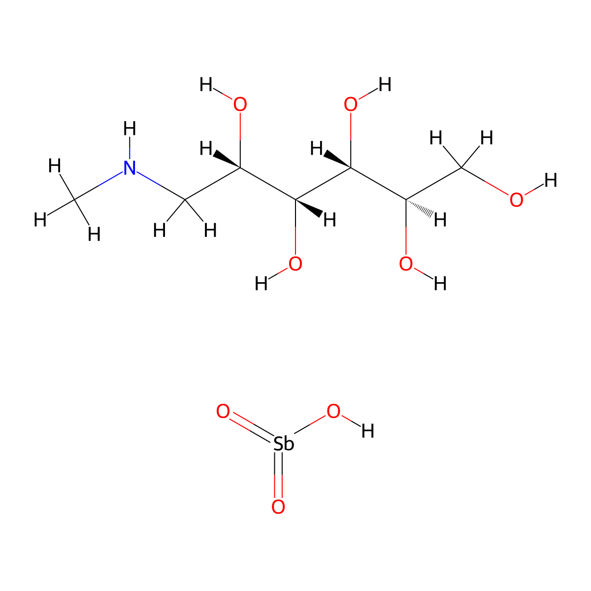 Meglumine Antimoniate molecular structure, CAS 133-51-7