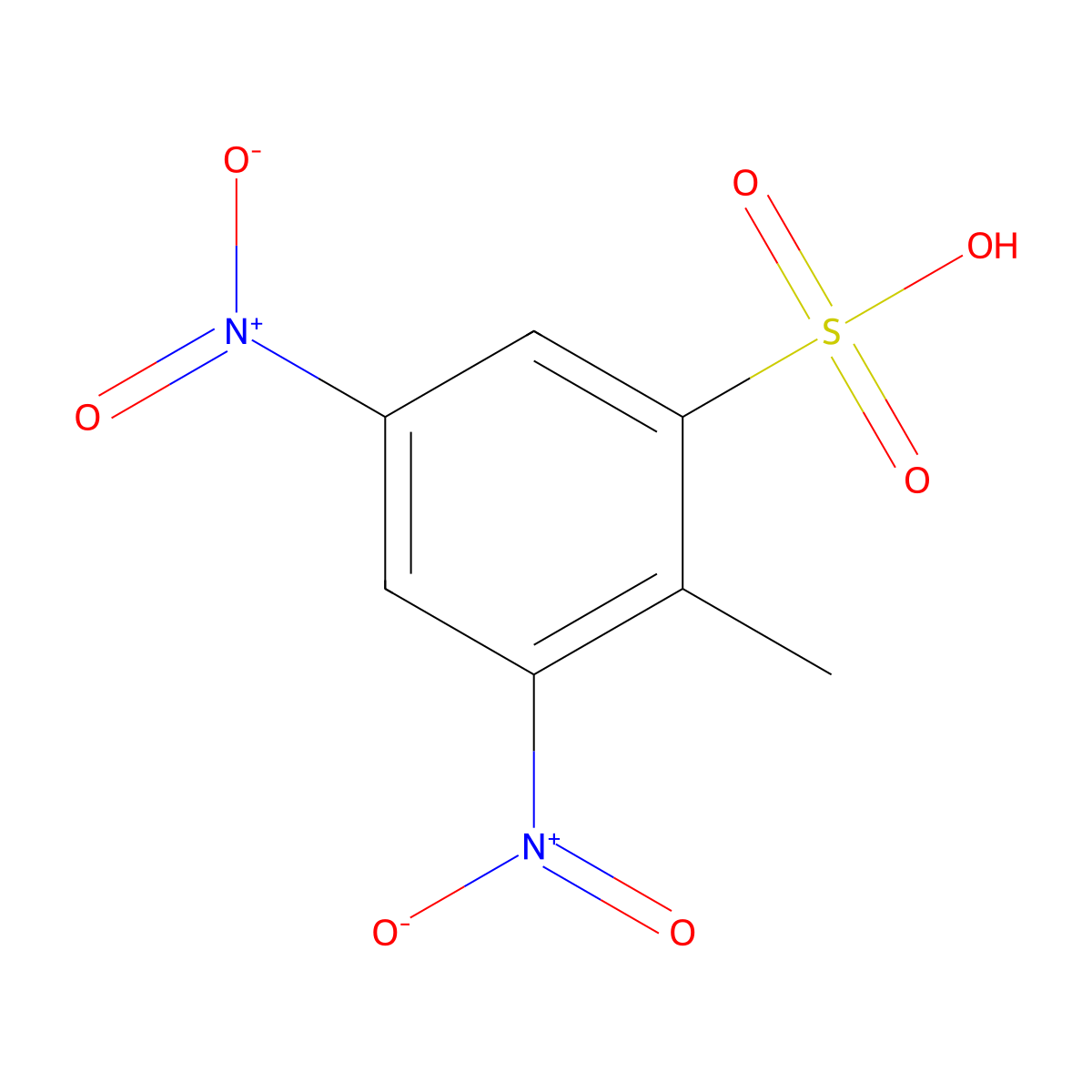2,4-Dinitrotoluene-6-sulfonic acid molecular structure, CAS 133-62-0