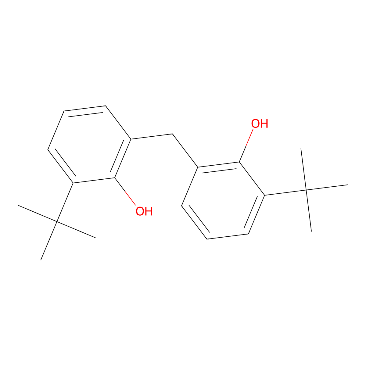 2,2'-Methylenebis(6-tert-butylphenol) molecular structure, CAS 133-63-1