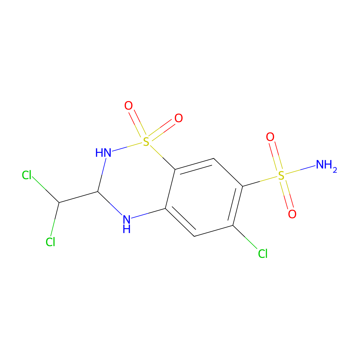 Trichlormethiazide molecular structure, CAS 133-67-5