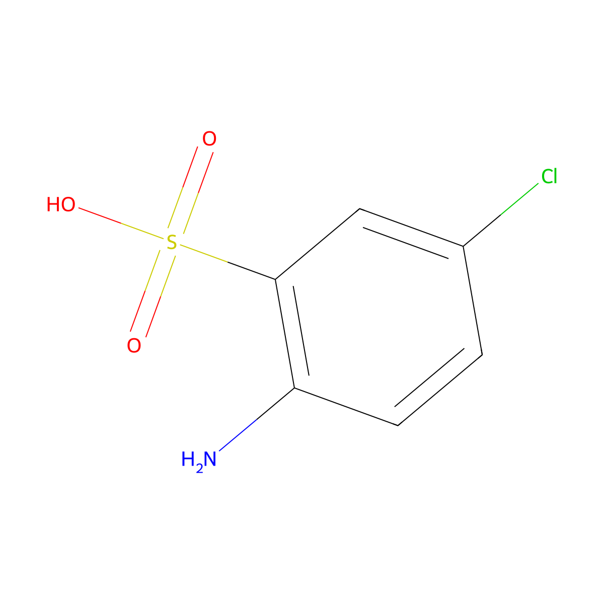 2-Amino-5-chlorobenzenesulphonic acid molecular structure, CAS 133-74-4
