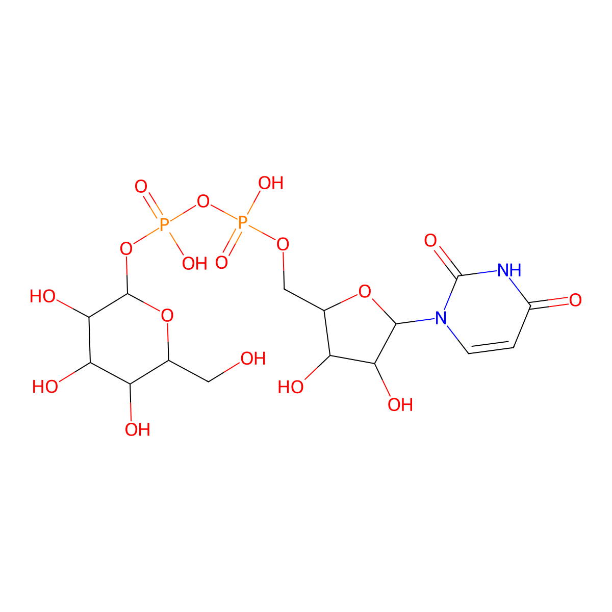 Udp-Glucose molecular structure, CAS 133-89-1