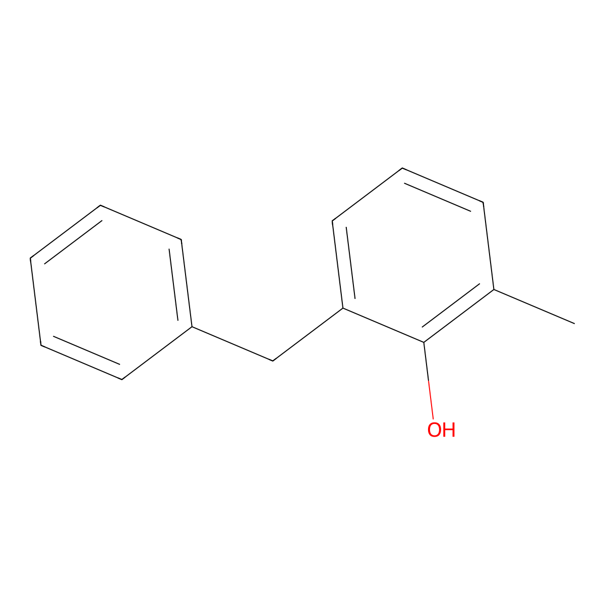 Benzylcresol molecular structure, CAS 1330-62-7