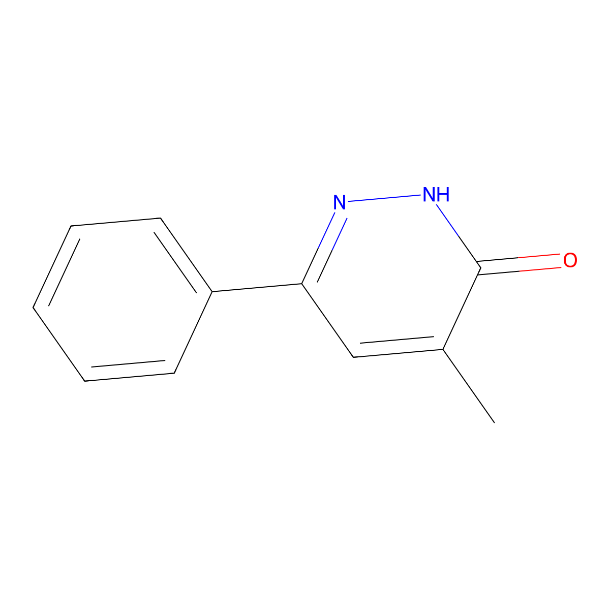 4-Methyl-6-phenylpyridazin-3(2H)-one molecular structure, CAS 13300-09-9