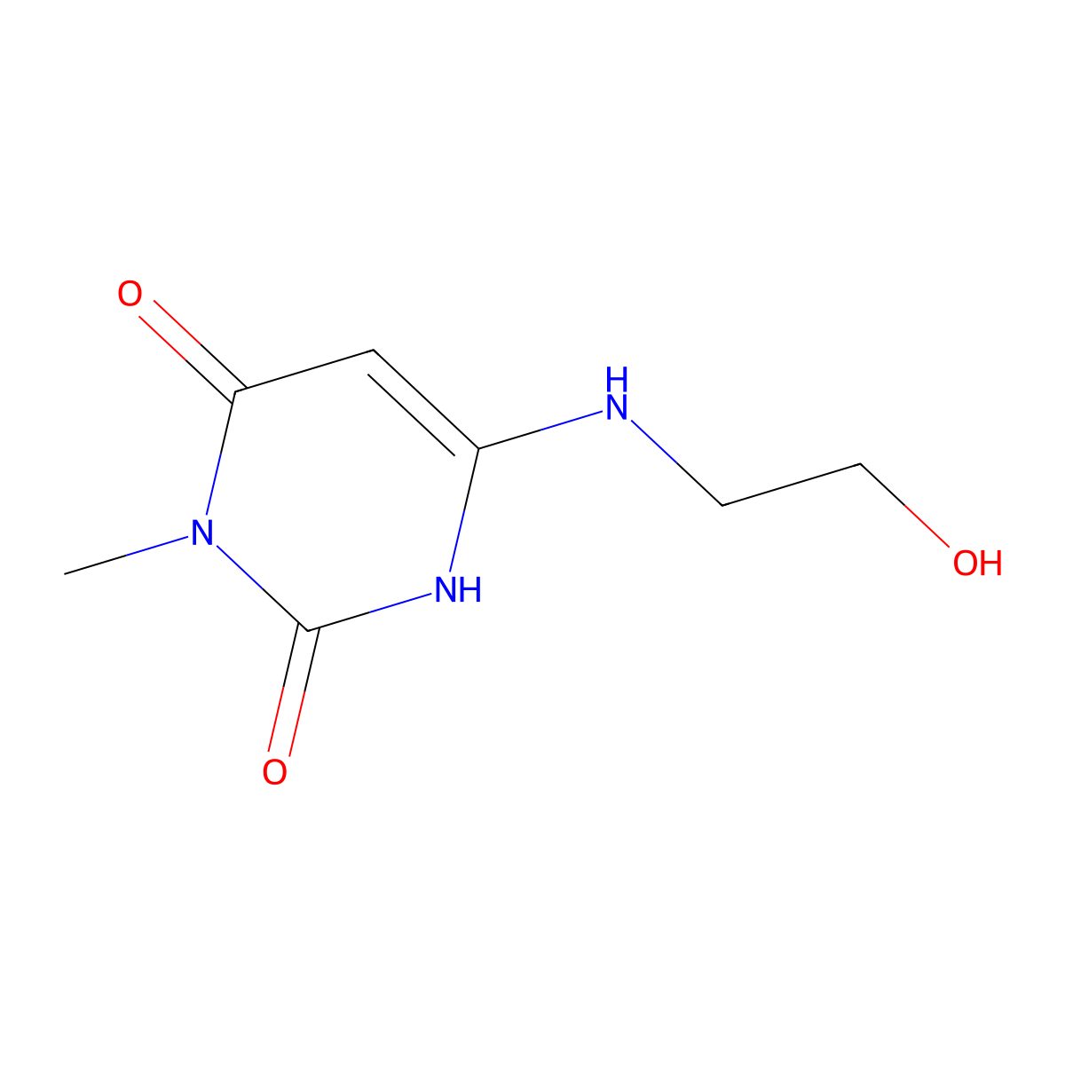 3-Methyl-6-(2-hydroxyethylamino)uracil molecular structure, CAS 13300-30-6