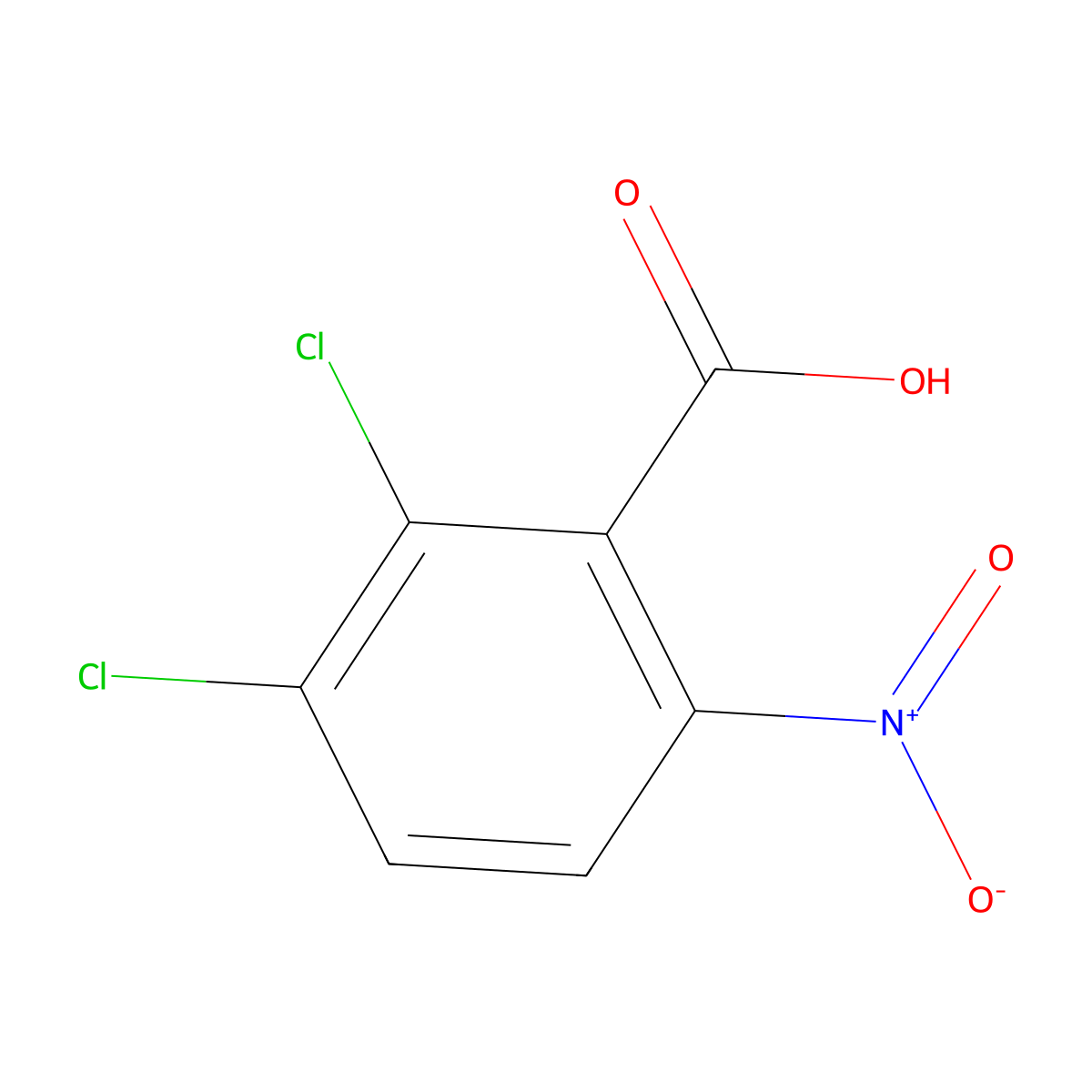 2,3-Dichloro-6-nitrobenzoic acid molecular structure, CAS 13300-62-4
