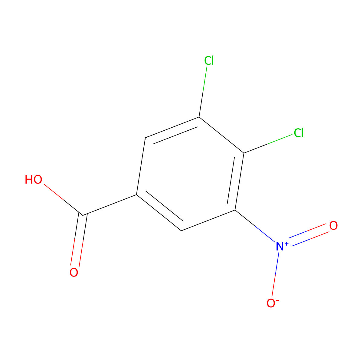 3,4-Dichloro-5-nitrobenzoic acid molecular structure, CAS 13300-63-5