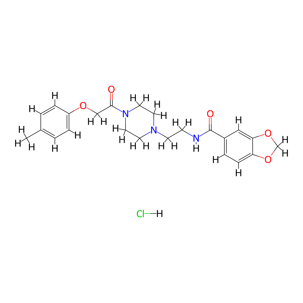 N-(2-(4-(2-(p-tolyloxy)acetyl)piperazin-1-yl)ethyl)benzo[d][1,3]dioxole-5-carboxamide hydrochloride molecular structure, CAS 1330008-49-5