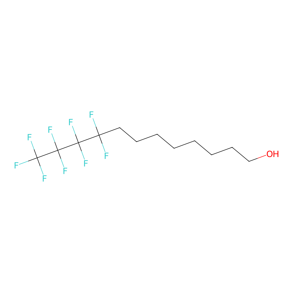 9,9,10,10,11,11,12,12,12-Nonafluorododecan-1-ol molecular structure, CAS 133001-14-6
