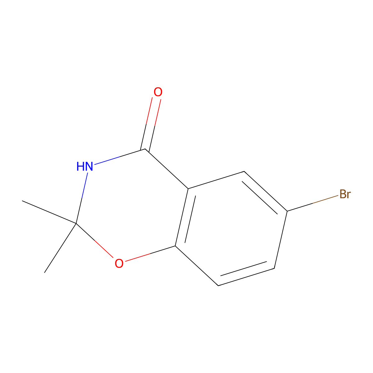 6-bromo-2,2-dimethyl-3,4-dihydro-2H-1,3-benzoxazin-4-one molecular structure, CAS 133001-95-3