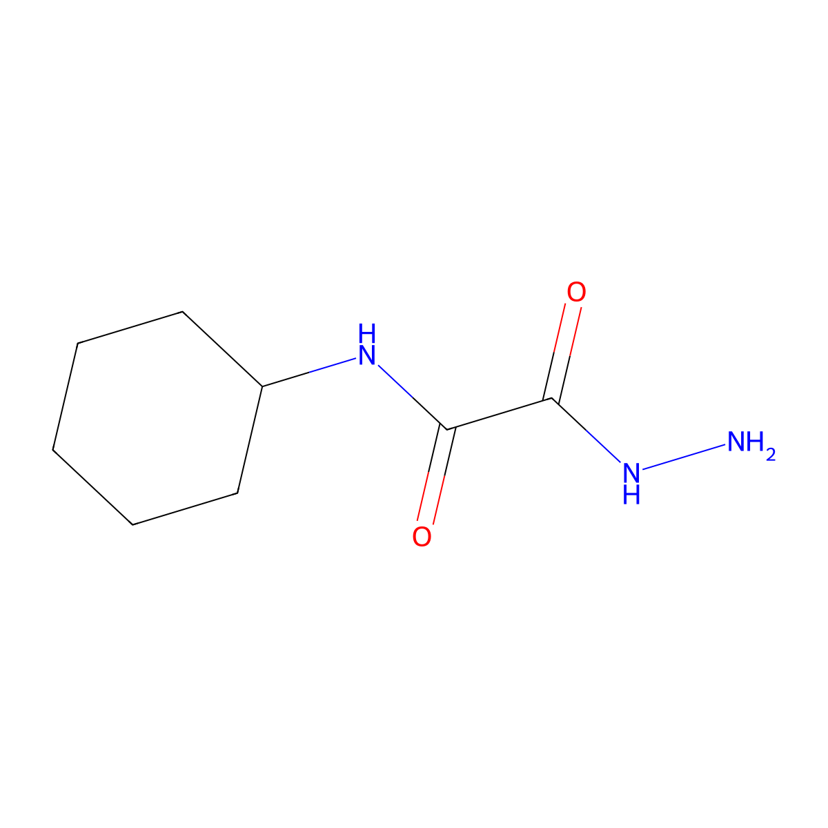 N-cyclohexyl-2-hydrazinyl-2-oxoacetamide molecular structure, CAS 133002-35-4