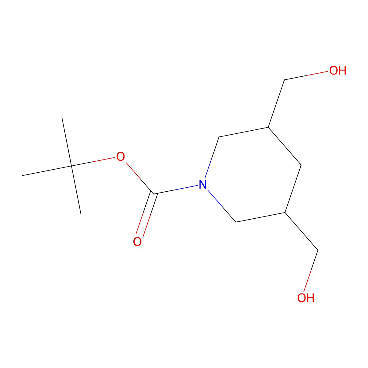 Tert-butyl 3,5-bis(hydroxymethyl)piperidine-1-carboxylate molecular structure, CAS 1330042-84-6