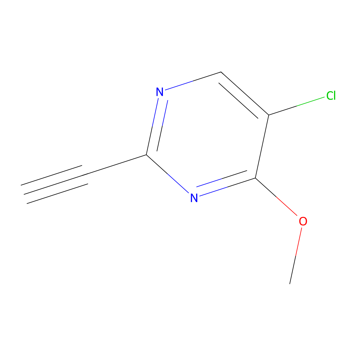 5-Chloro-2-ethynyl-4-methoxypyrimidine molecular structure, CAS 1330044-02-4