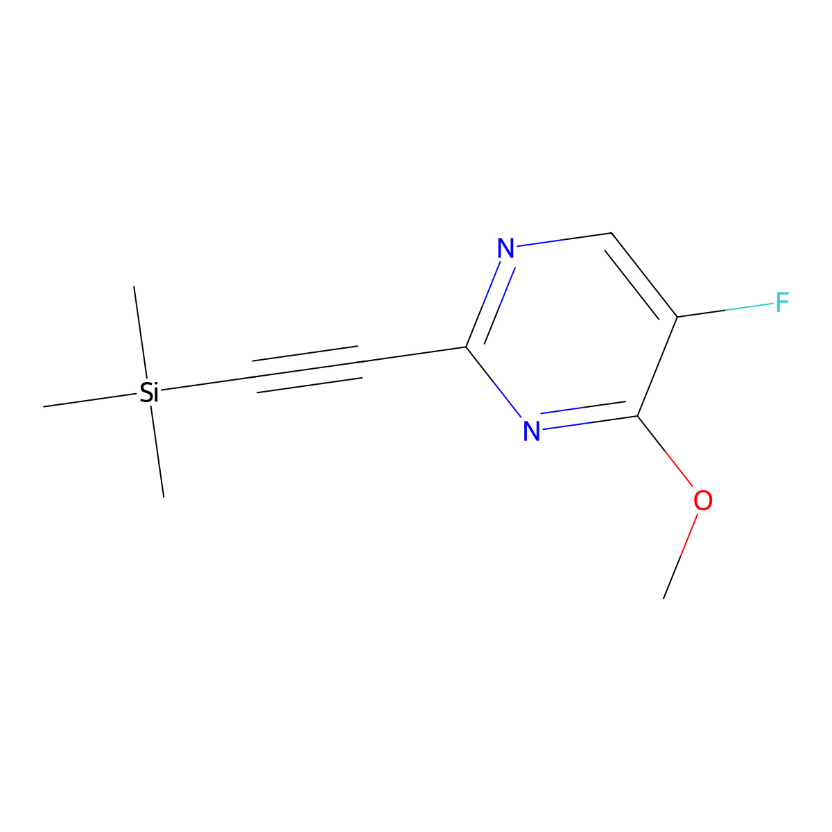 5-Fluoro-4-methoxy-2-((trimethylsilyl)ethynyl)pyrimidine molecular structure, CAS 1330044-11-5