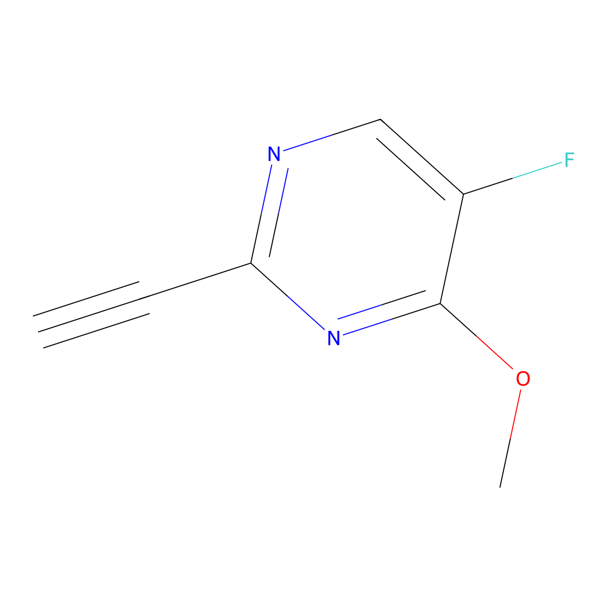 2-Ethynyl-5-fluoro-4-methoxypyrimidine molecular structure, CAS 1330044-12-6