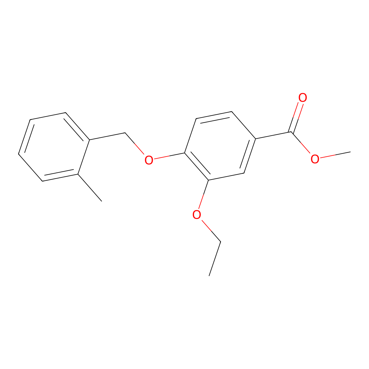 Methyl 3-ethoxy-4-[(2-methylbenzyl)oxy]benzoate molecular structure, CAS 1330046-08-6