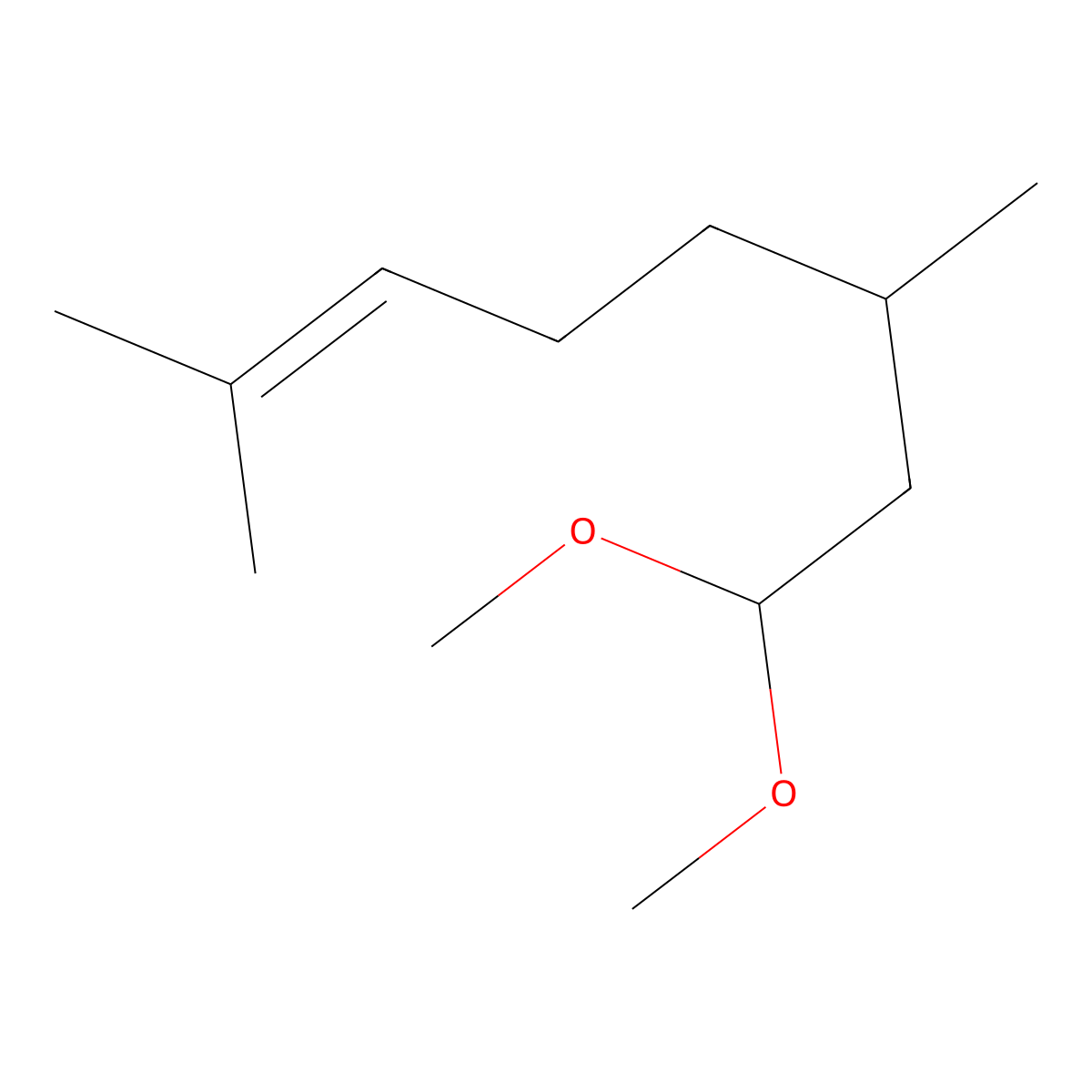 2-Octene, 8,8-dimethoxy-2,6-dimethyl- molecular structure, CAS 133005-50-2