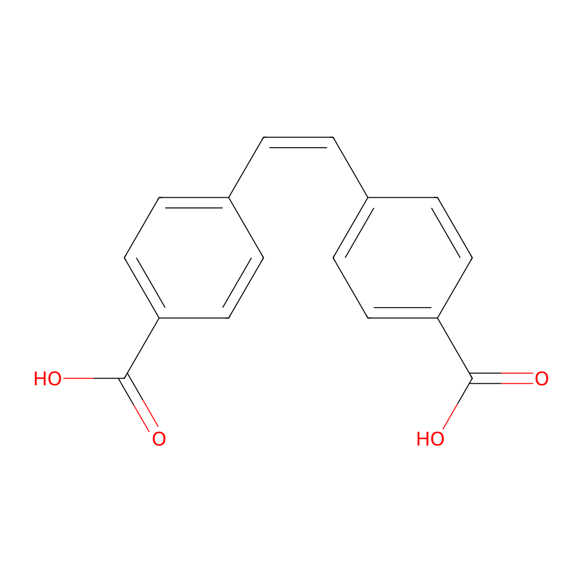 4,4'-cis-Stilbenedicarboxylic acid molecular structure, CAS 133005-88-6